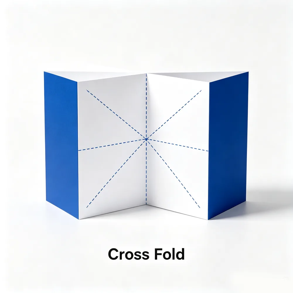 Cross fold fold pattern